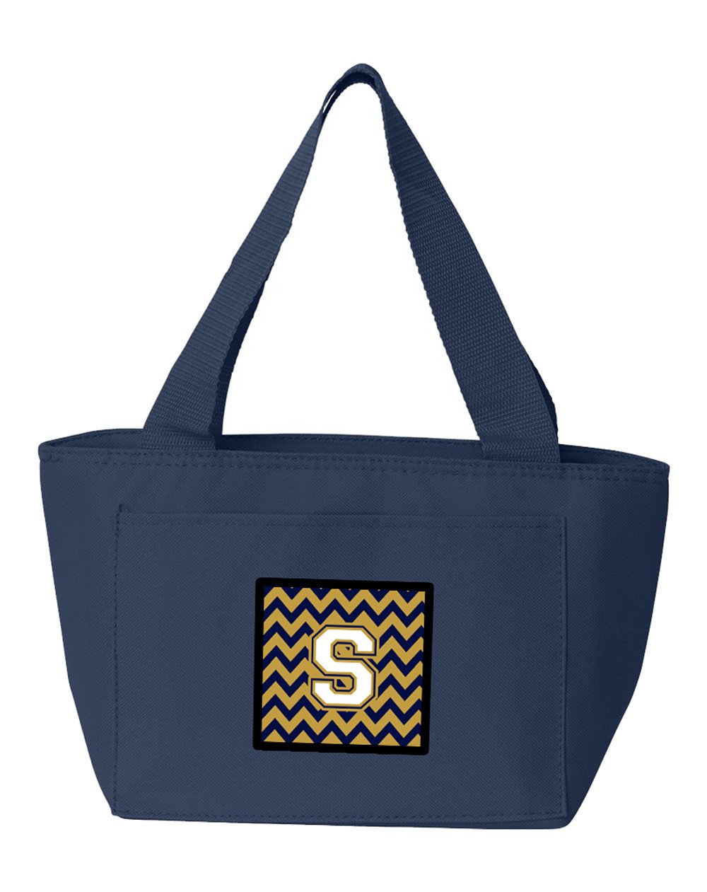 Letter S Chevron Navy Blue and Gold Lunch Bag CJ1057-SNA-8808 by Caroline&#39;s Treasures