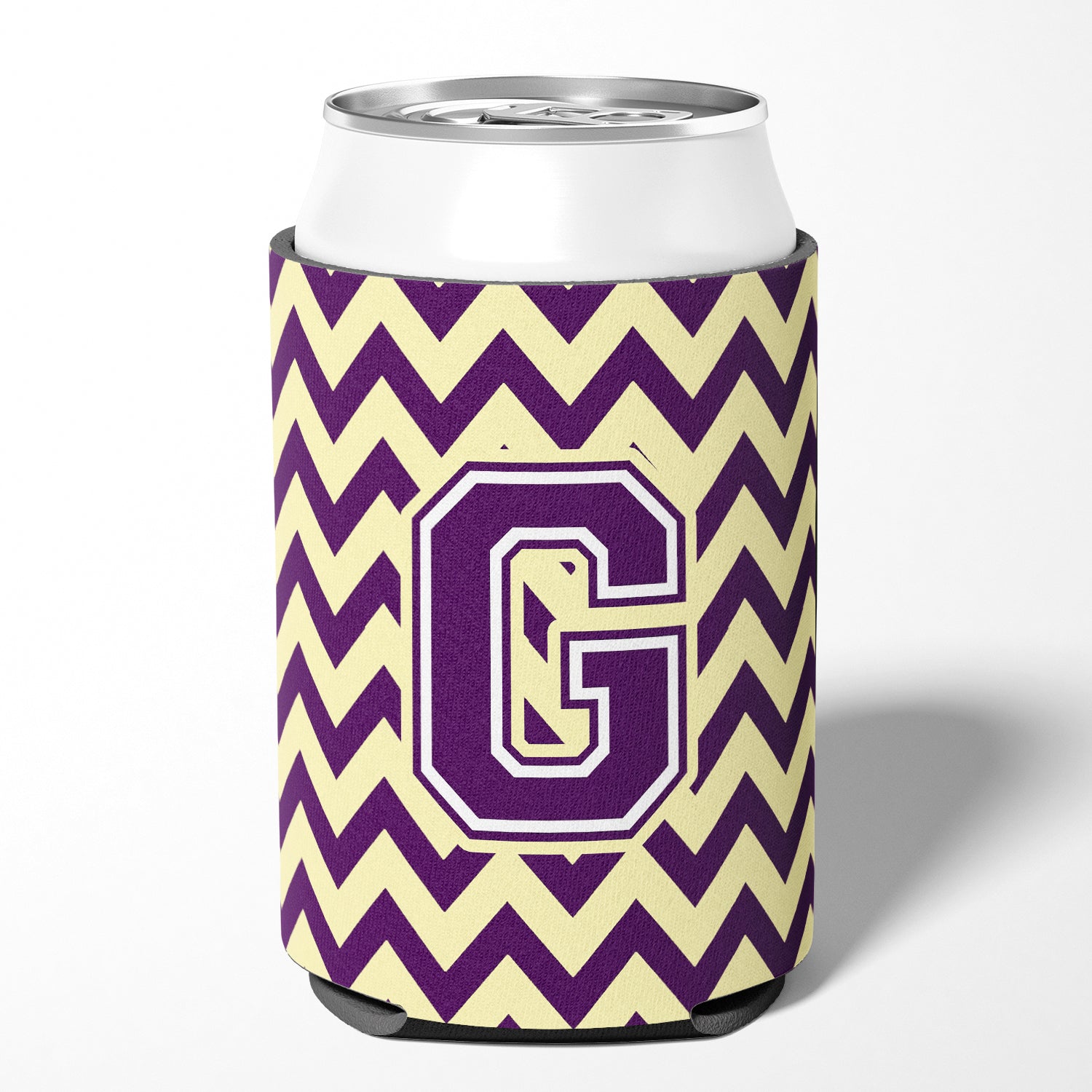 Letter G Chevron Purple and Gold Can or Bottle Hugger CJ1058-GCC.