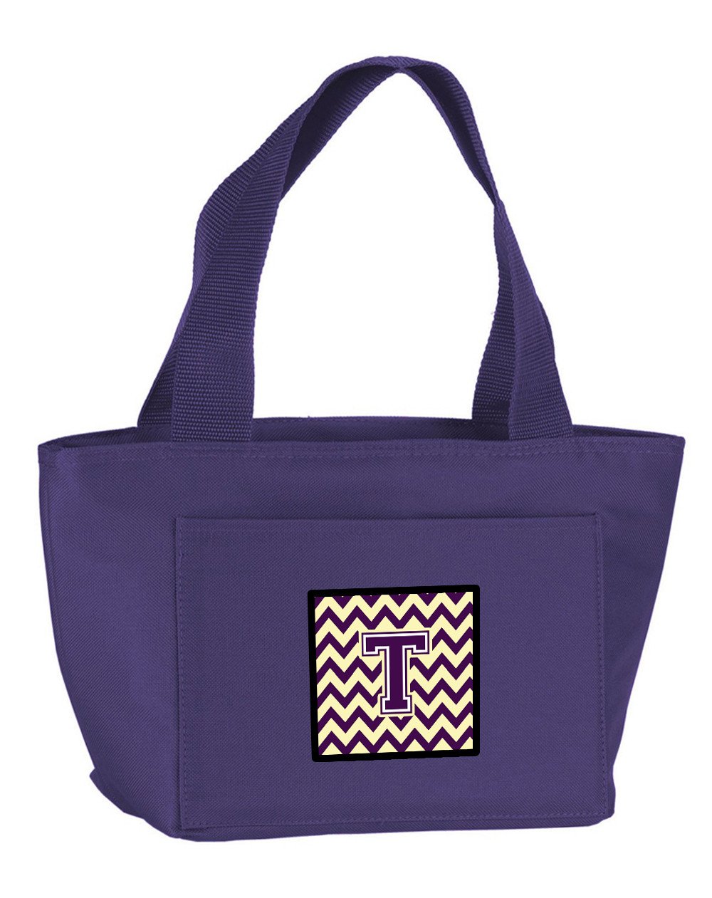 Letter T Chevron Purple and Gold Lunch Bag CJ1058-TPR-8808 by Caroline's Treasures