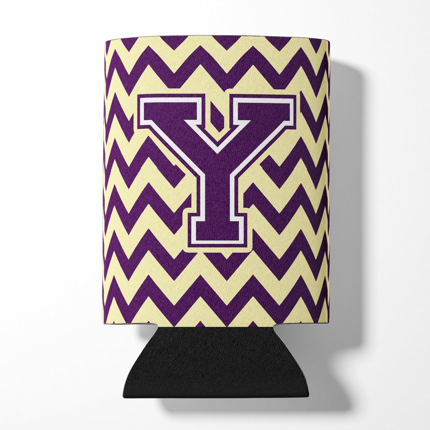 Letter Y Chevron Purple and Gold Can or Bottle Hugger CJ1058-YCC.