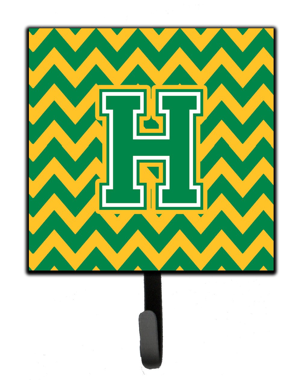 Letter H Chevron Green and Gold Leash or Key Holder CJ1059-HSH4 by Caroline's Treasures