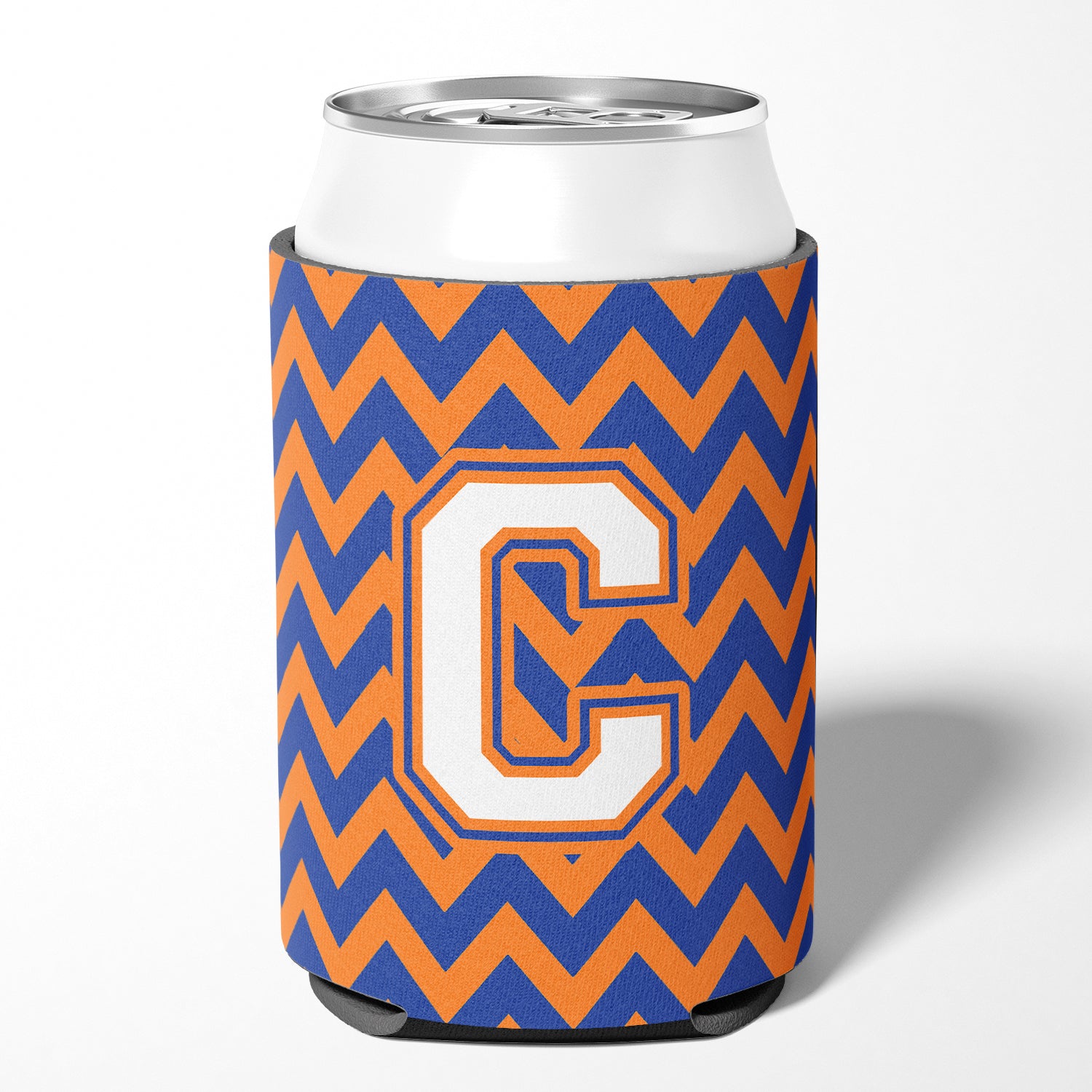 Letter C Chevron Blue and Orange #3 Can or Bottle Hugger CJ1060-CCC.