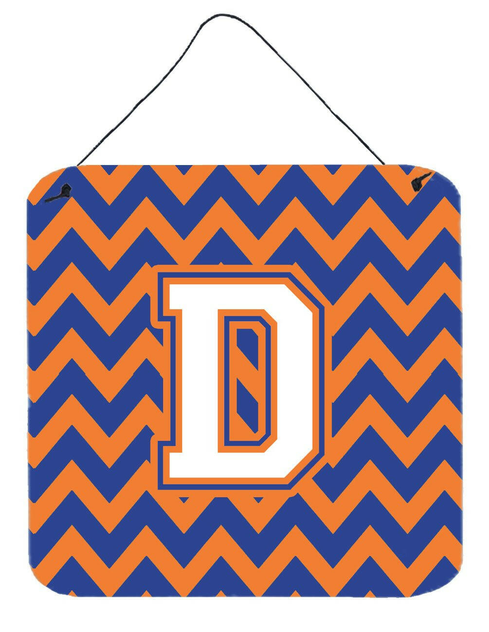 Letter D Chevron Blue and Orange #3 Wall or Door Hanging Prints CJ1060-DDS66 by Caroline's Treasures