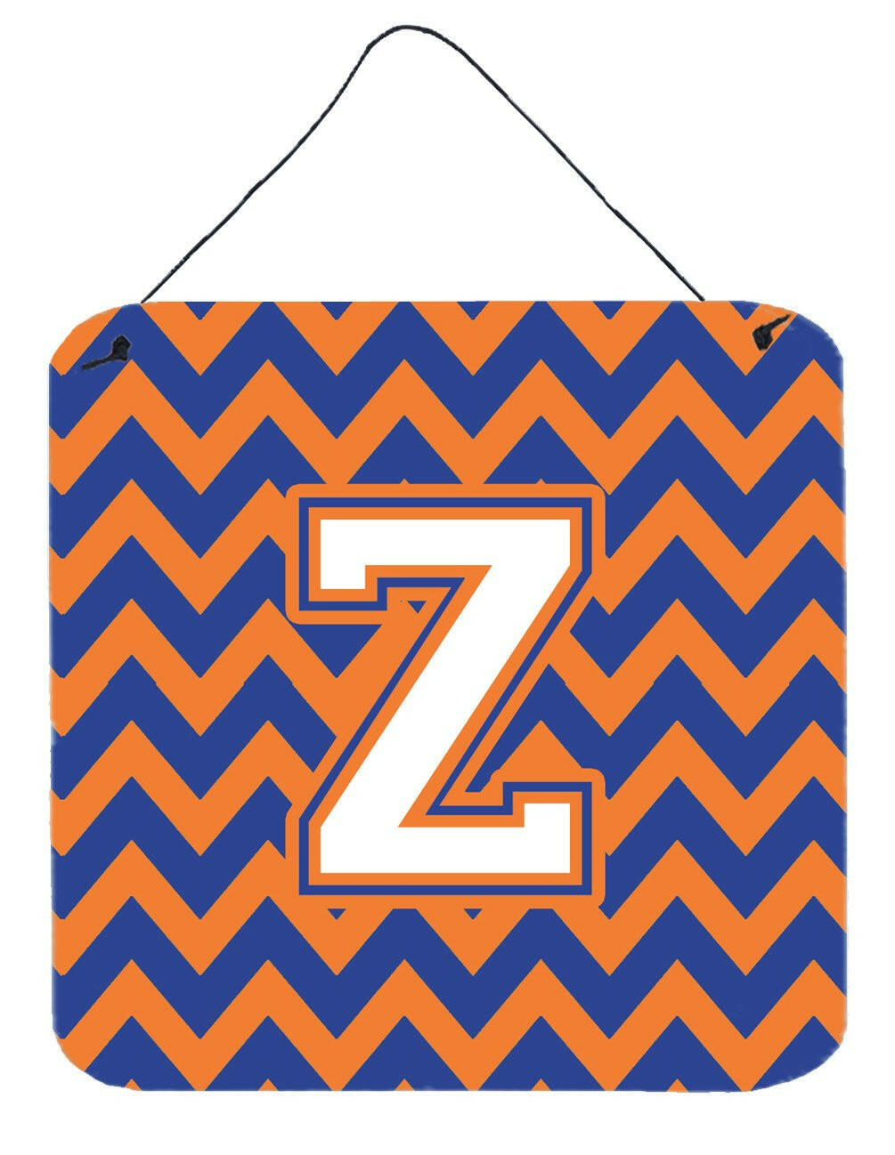 Letter Z Chevron Blue and Orange #3 Wall or Door Hanging Prints CJ1060-ZDS66 by Caroline's Treasures