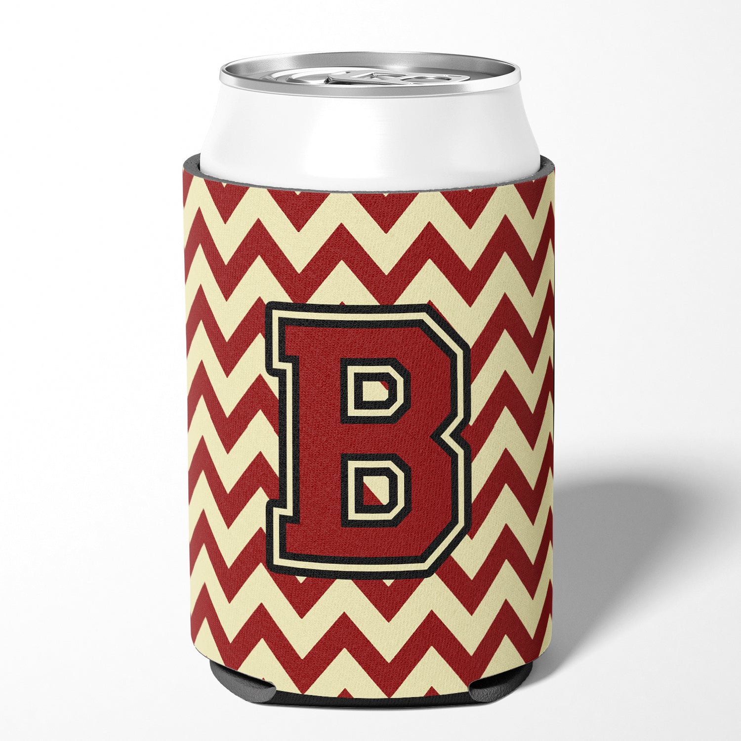 Letter B Chevron Maroon and Gold Can or Bottle Hugger CJ1061-BCC.