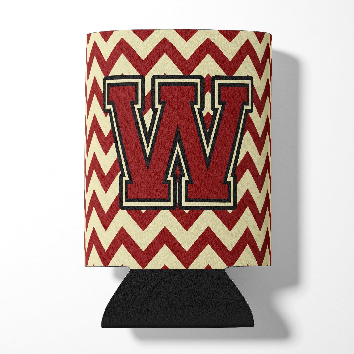 Letter W Chevron Maroon and Gold Can or Bottle Hugger CJ1061-WCC.
