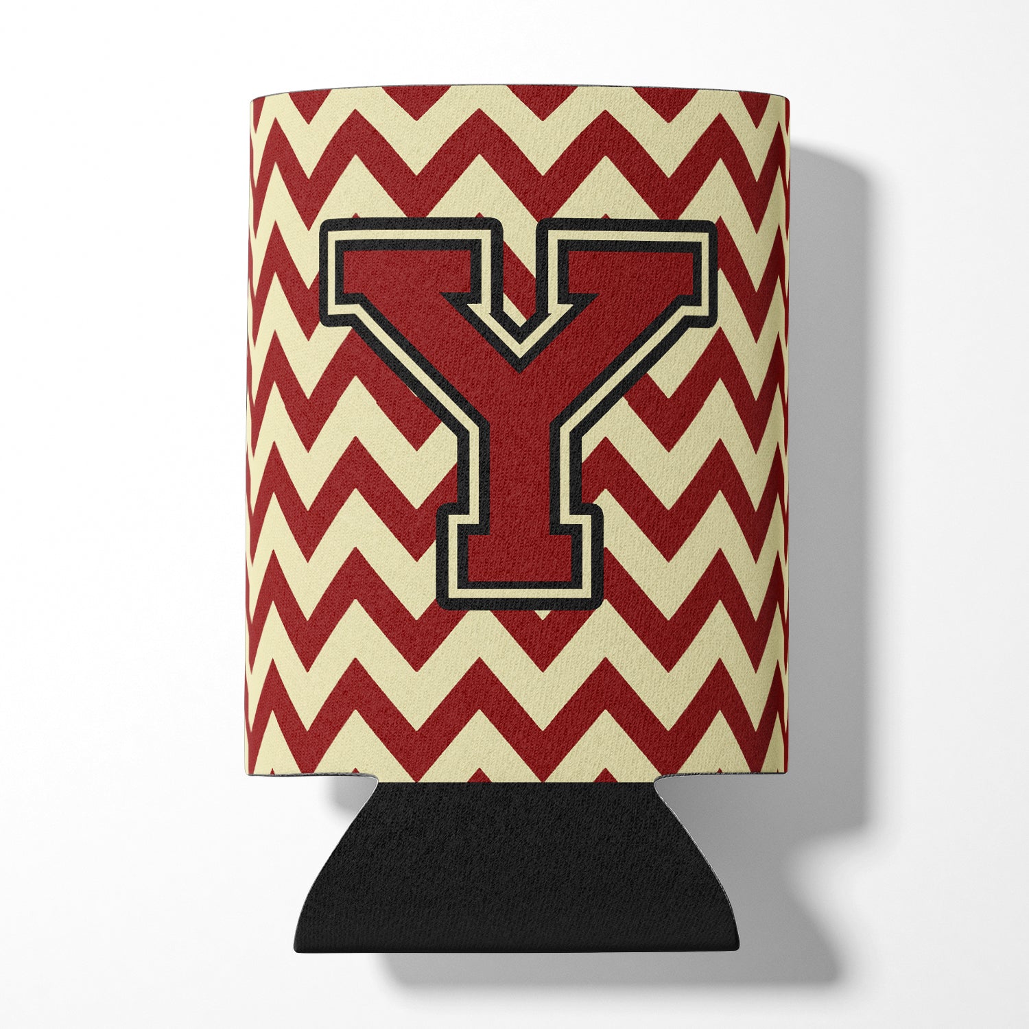 Letter Y Chevron Maroon and Gold Can or Bottle Hugger CJ1061-YCC.