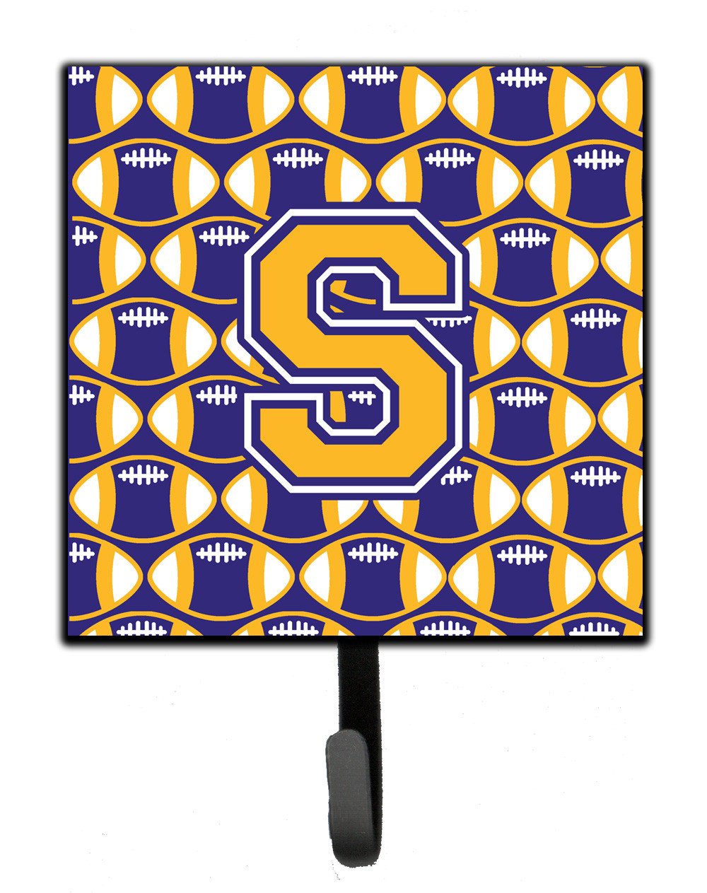 Letter S Football Purple and Gold Leash or Key Holder CJ1064-SSH4 by Caroline's Treasures