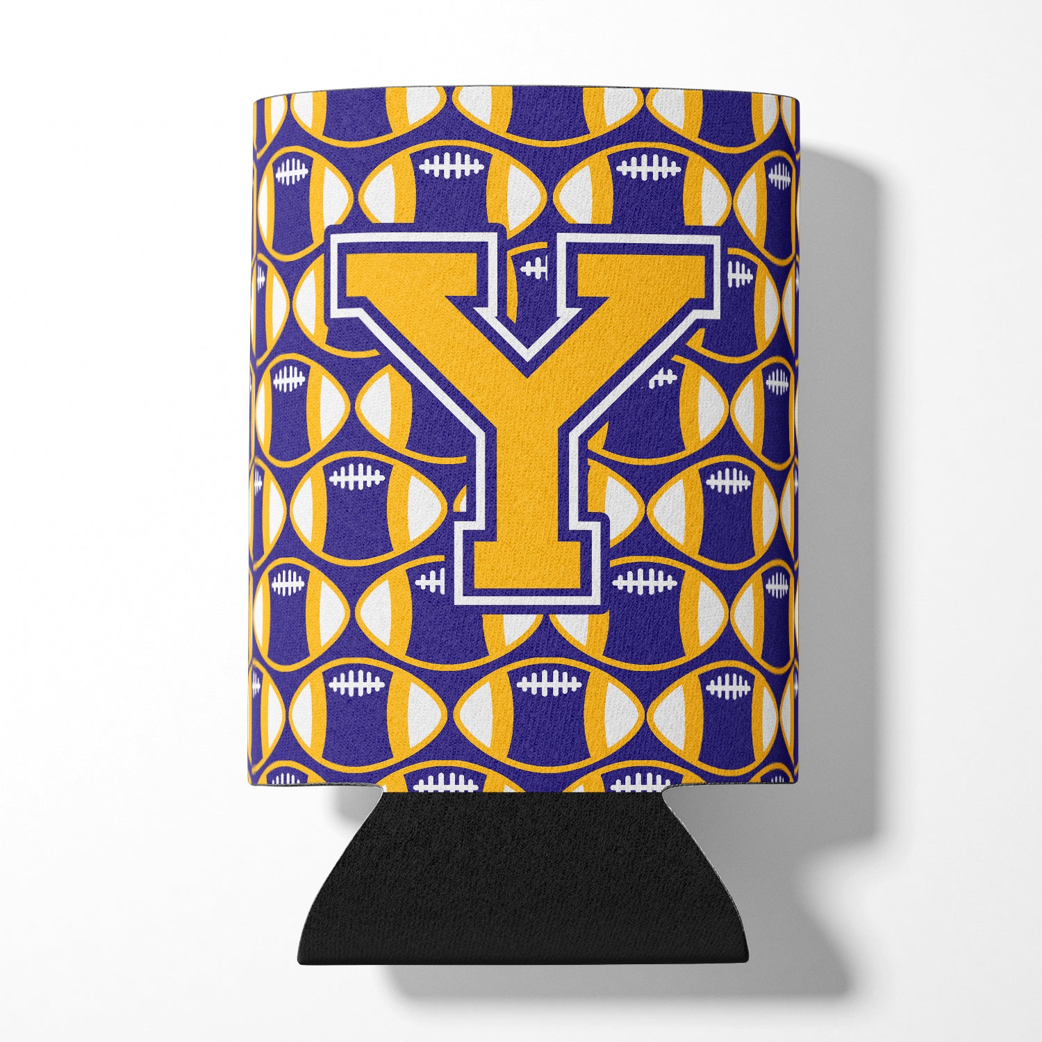 Letter Y Football Purple and Gold Can or Bottle Hugger CJ1064-YCC.