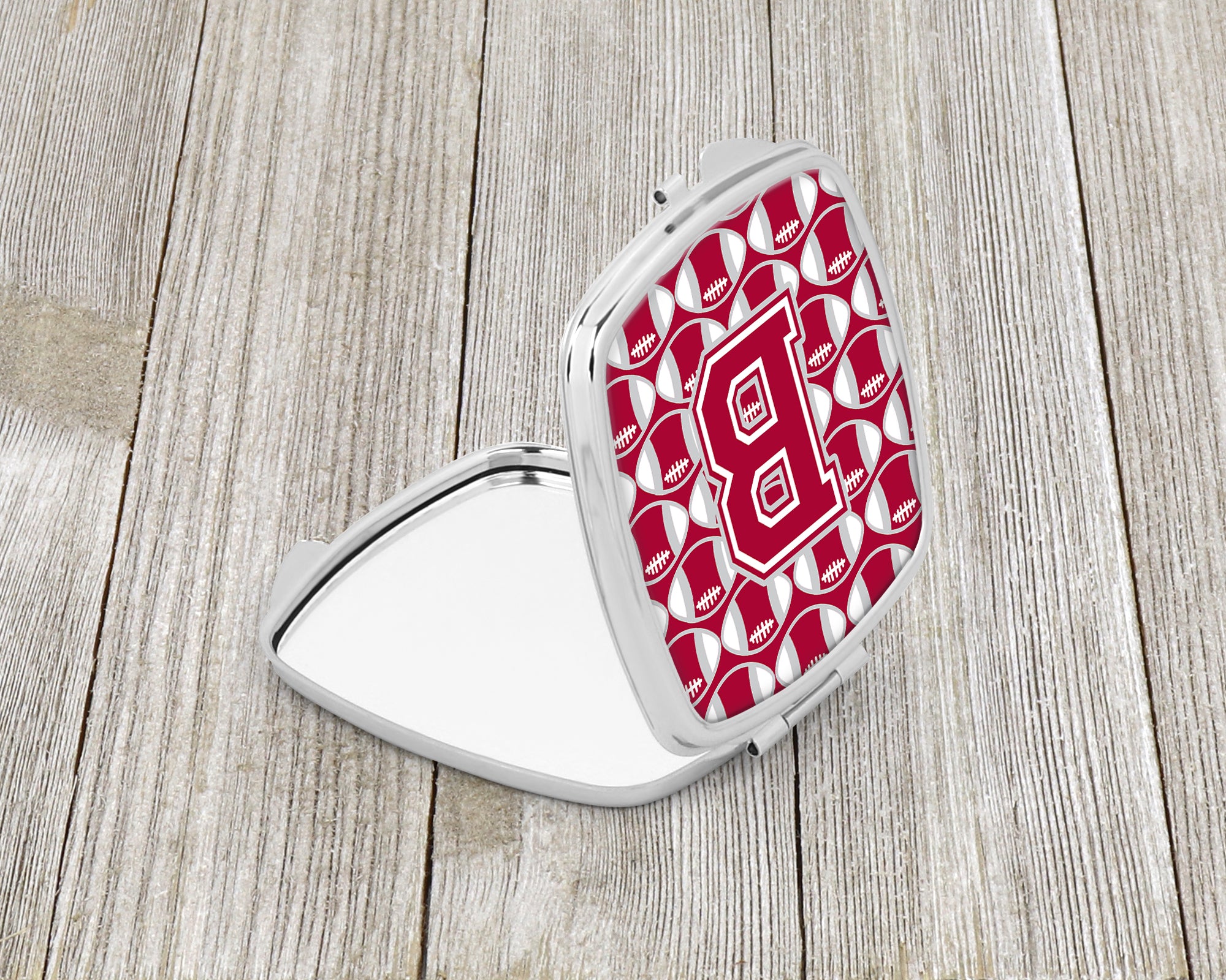 Letter B Football Crimson, grey and white Compact Mirror CJ1065-BSCM