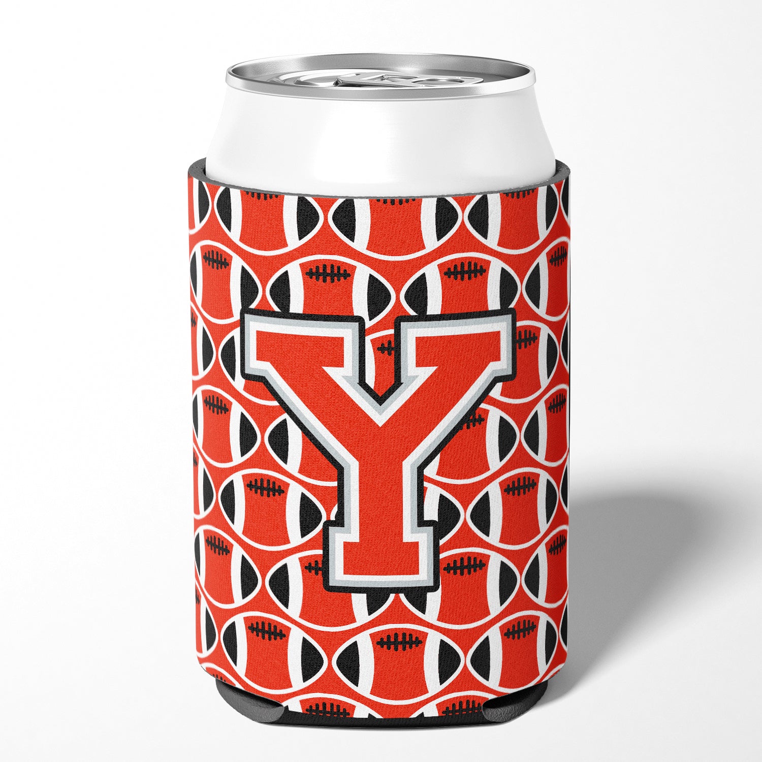 Letter Y Football Scarlet and Grey Can or Bottle Hugger CJ1067-YCC.
