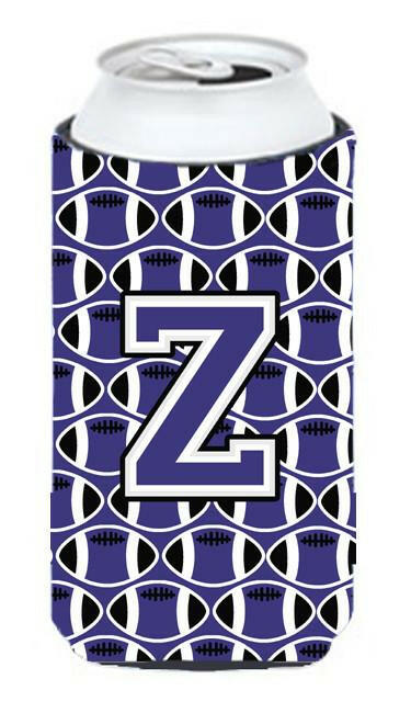 Letter Z Football Purple and White Tall Boy Beverage Insulator Hugger CJ1068-ZTBC by Caroline's Treasures