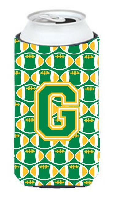 Letter G Football Green and Gold Tall Boy Beverage Insulator Hugger CJ1069-GTBC by Caroline's Treasures