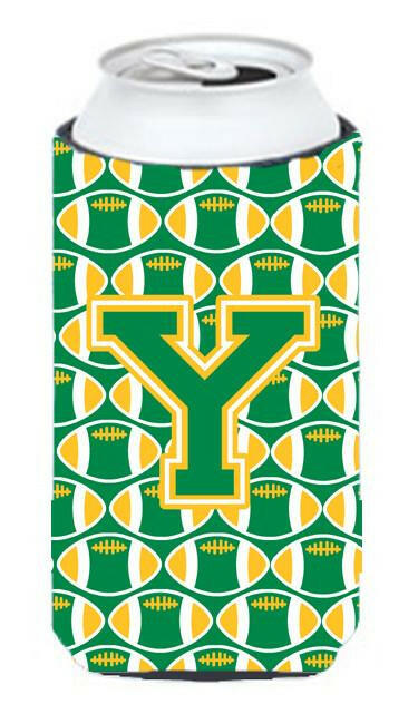 Letter Y Football Green and Gold Tall Boy Beverage Insulator Hugger CJ1069-YTBC by Caroline's Treasures