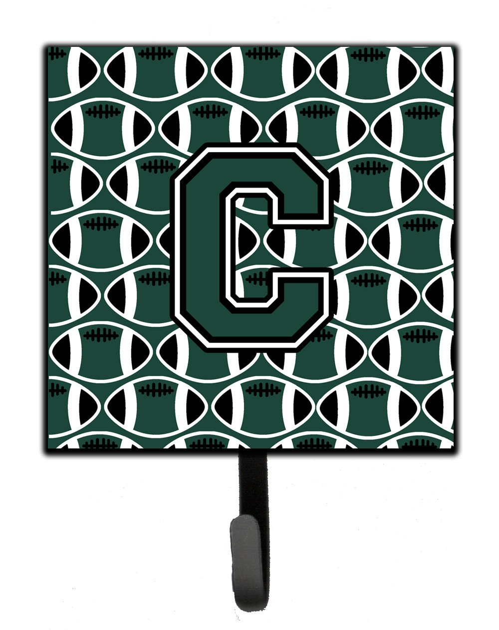 Letter C Football Green and White Leash or Key Holder CJ1071-CSH4 by Caroline&#39;s Treasures