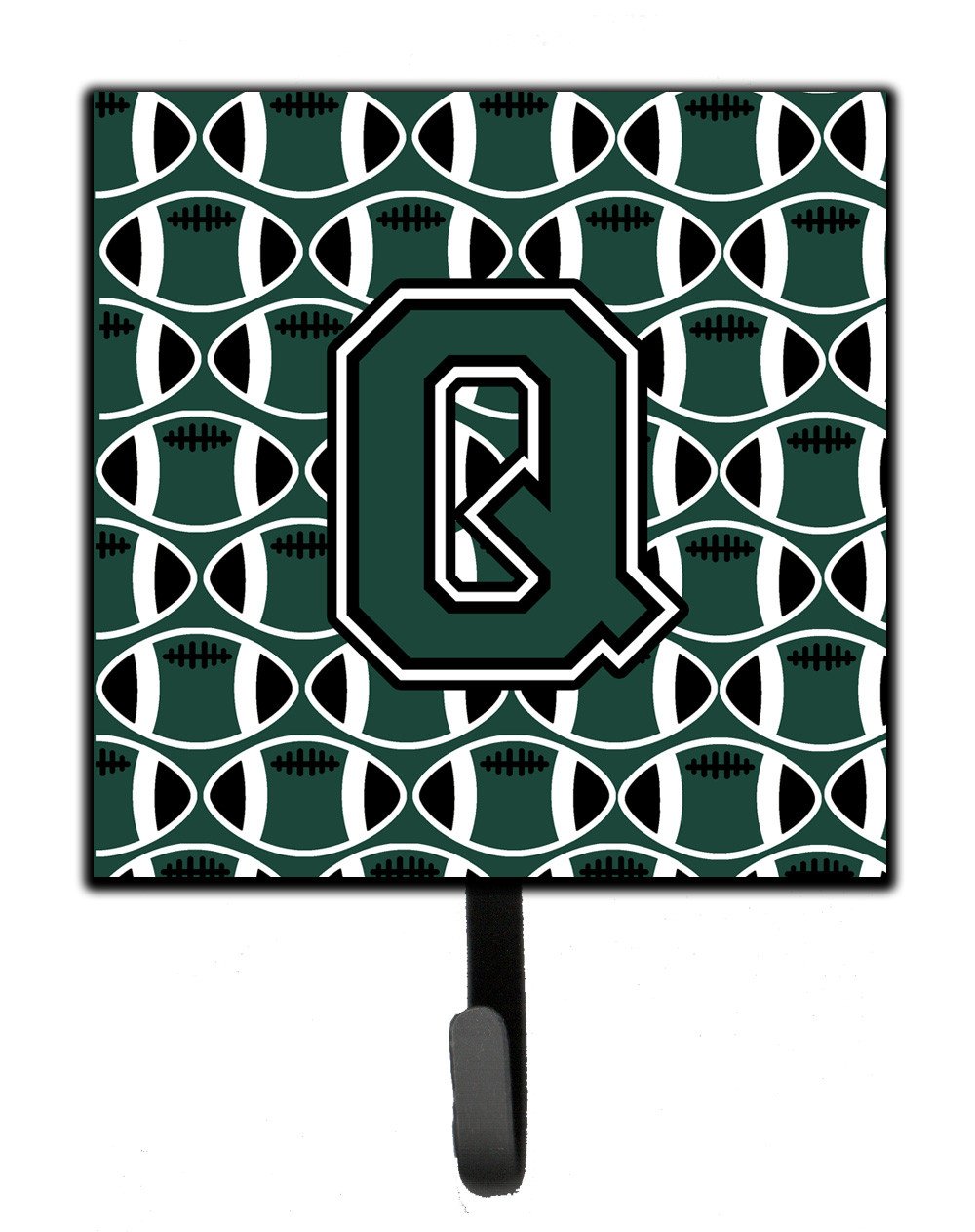 Letter Q Football Green and White Leash or Key Holder CJ1071-QSH4 by Caroline's Treasures