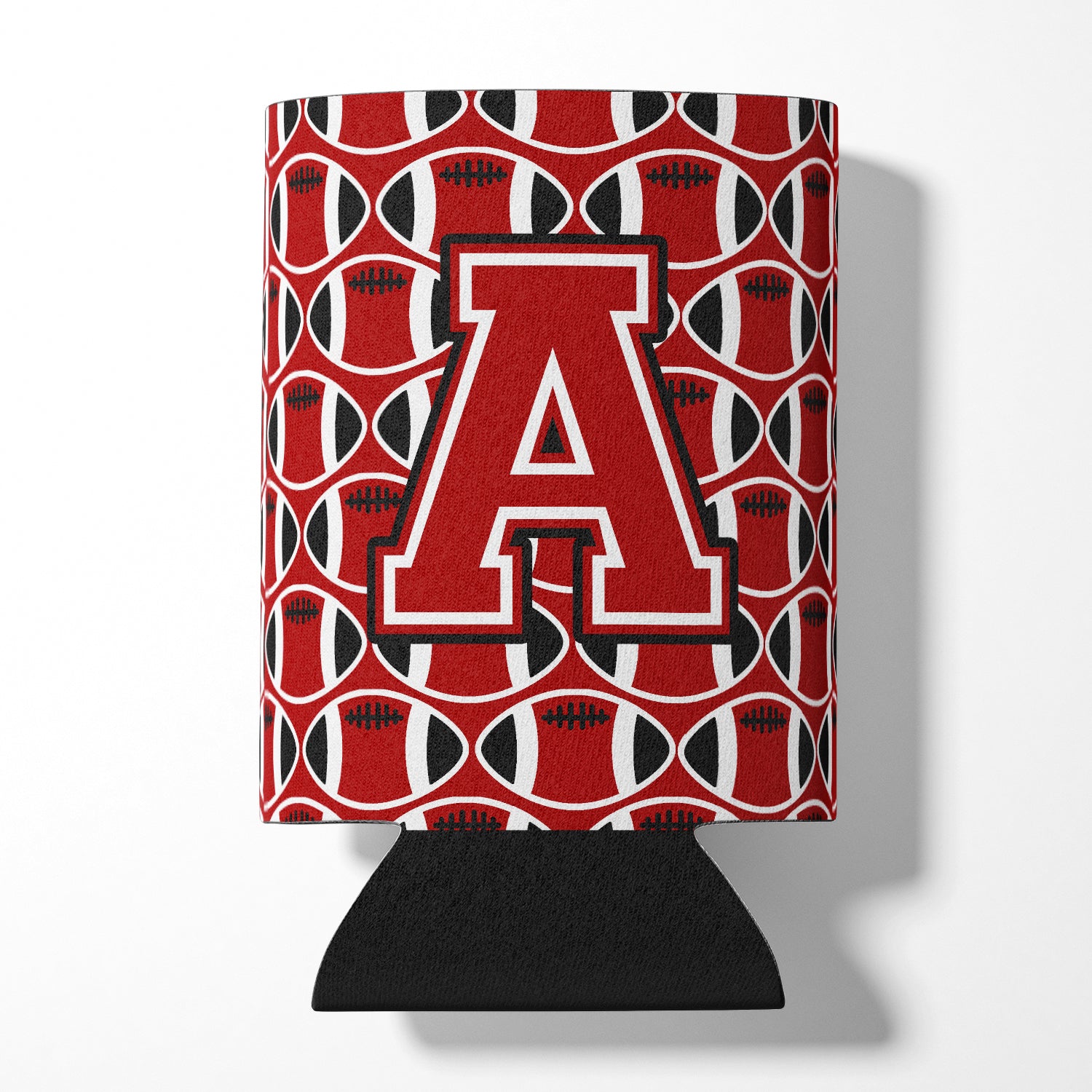 Letter A Football Red, Black and White Can or Bottle Hugger CJ1073-ACC.