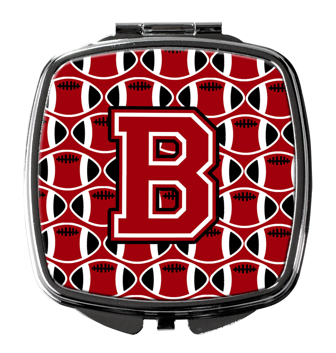 Letter B Football Red, Black and White Compact Mirror CJ1073-BSCM