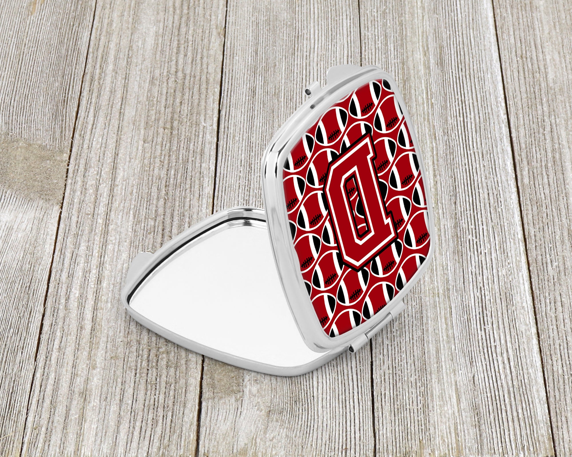 Letter D Football Red, Black and White Compact Mirror CJ1073-DSCM