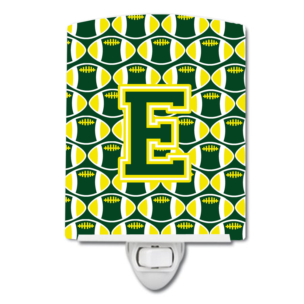 Letter E Football Green and Yellow Ceramic Night Light CJ1075-ECNL - the-store.com