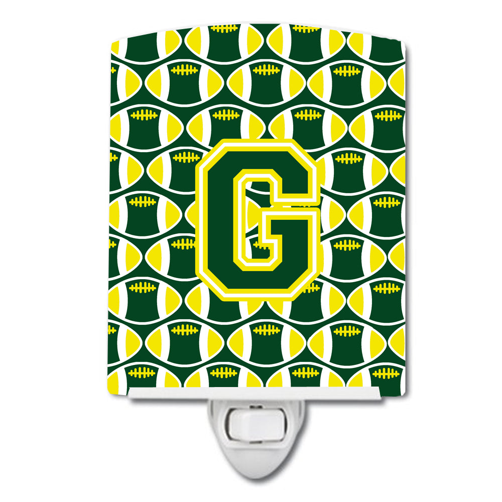 Letter G Football Green and Yellow Ceramic Night Light CJ1075-GCNL - the-store.com