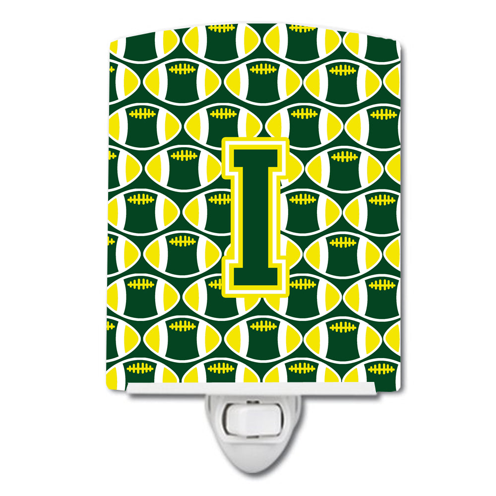 Letter I Football Green and Yellow Ceramic Night Light CJ1075-ICNL - the-store.com