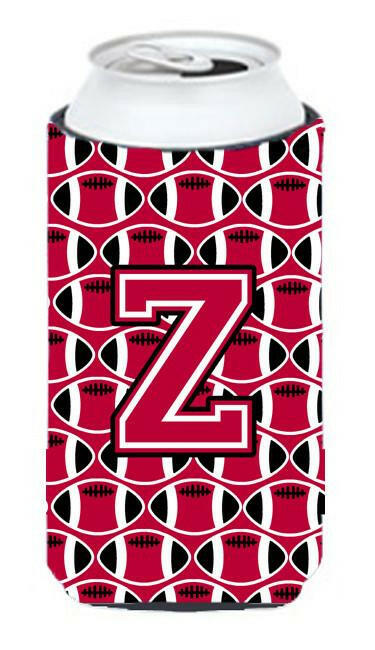Letter Z Football Crimson and White Tall Boy Beverage Insulator Hugger CJ1079-ZTBC by Caroline's Treasures