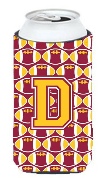 Letter D Football Maroon and Gold Tall Boy Beverage Insulator Hugger CJ1081-DTBC by Caroline's Treasures