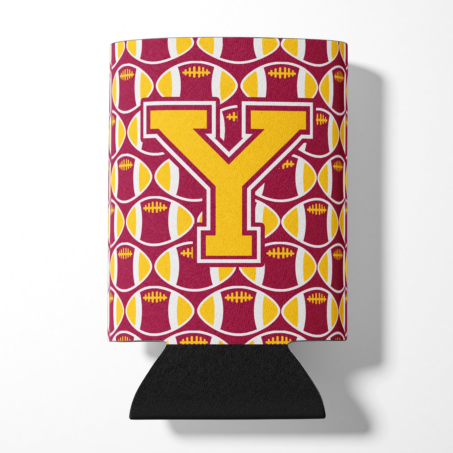 Letter Y Football Maroon and Gold Can or Bottle Hugger CJ1081-YCC.