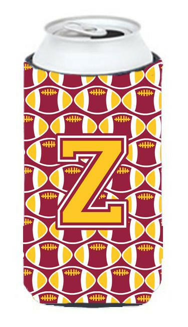 Letter Z Football Maroon and Gold Tall Boy Beverage Insulator Hugger CJ1081-ZTBC by Caroline's Treasures