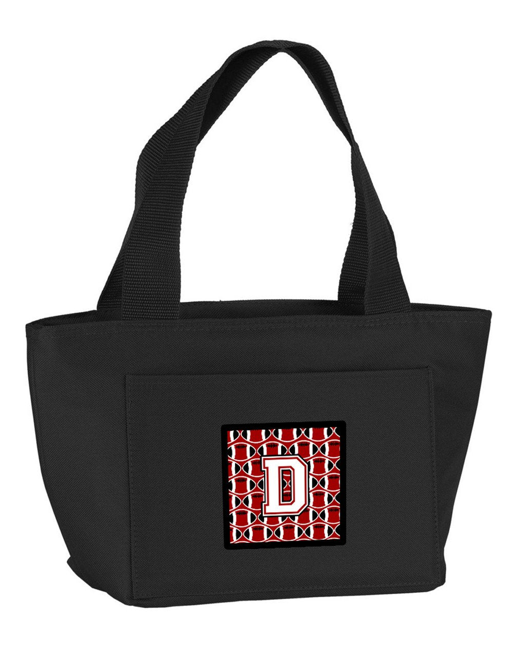 Letter D Football Cardinal and White Lunch Bag CJ1082-DBK-8808 by Caroline&#39;s Treasures