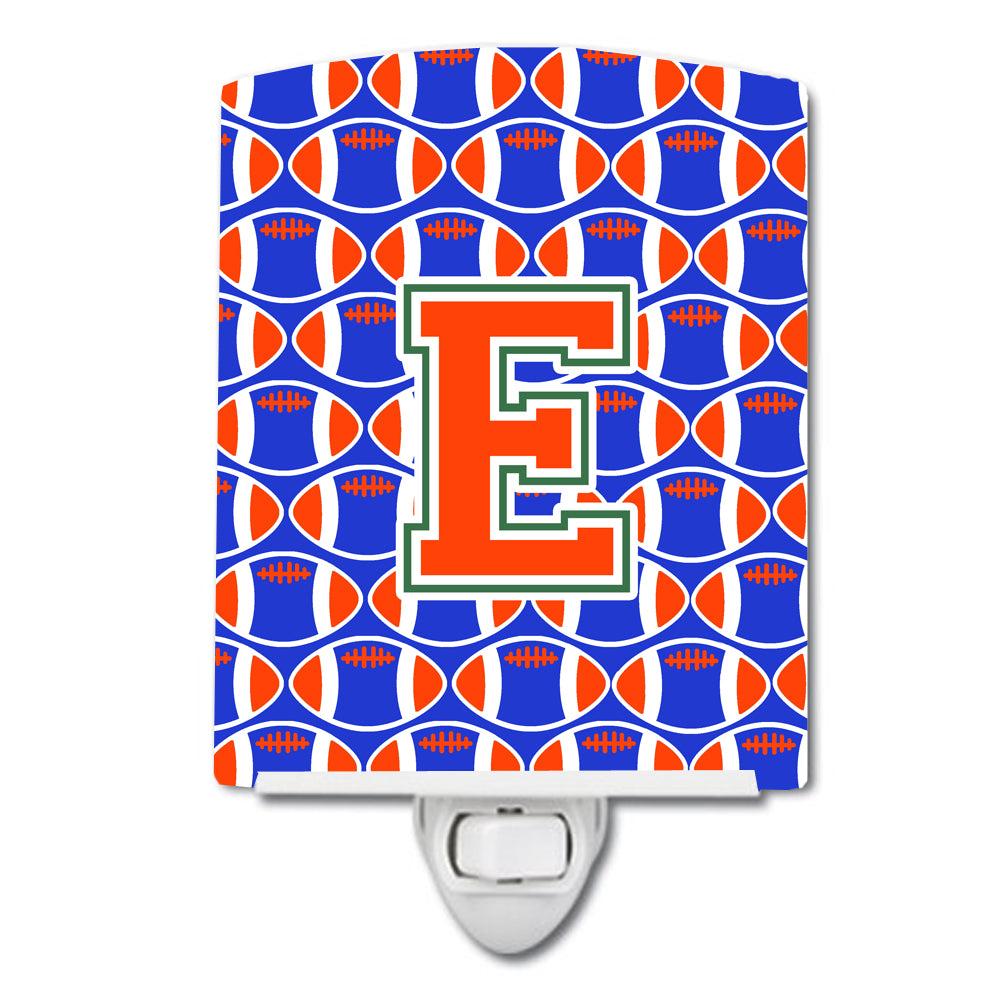 Letter E Football Green, Blue and Orange Ceramic Night Light CJ1083-ECNL - the-store.com