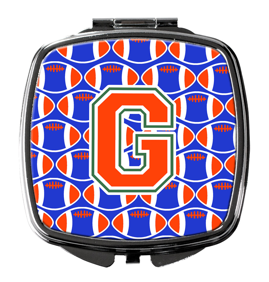 Letter G Football Green, Blue and Orange Compact Mirror CJ1083-GSCM
