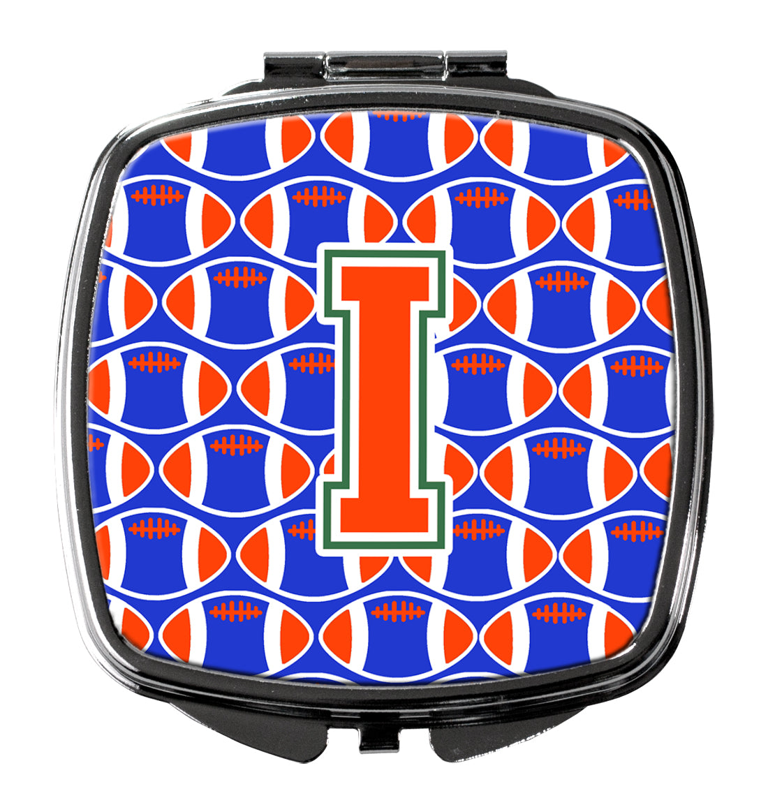 Letter I Football Green, Blue and Orange Compact Mirror CJ1083-ISCM