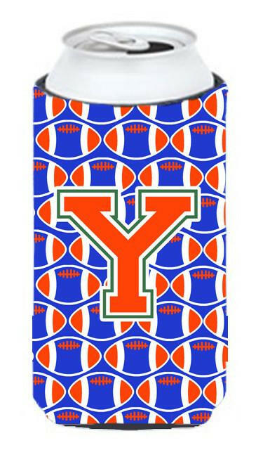 Letter Y Football Green, Blue and Orange Tall Boy Beverage Insulator Hugger CJ1083-YTBC by Caroline&#39;s Treasures