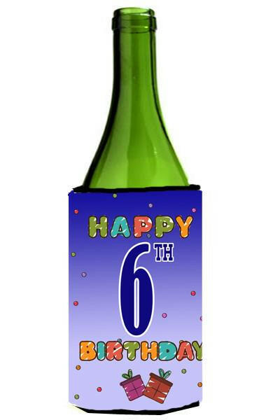 Happy 6th Birthday Wine Bottle Beverage Insulator Hugger CJ1097LITERK by Caroline's Treasures