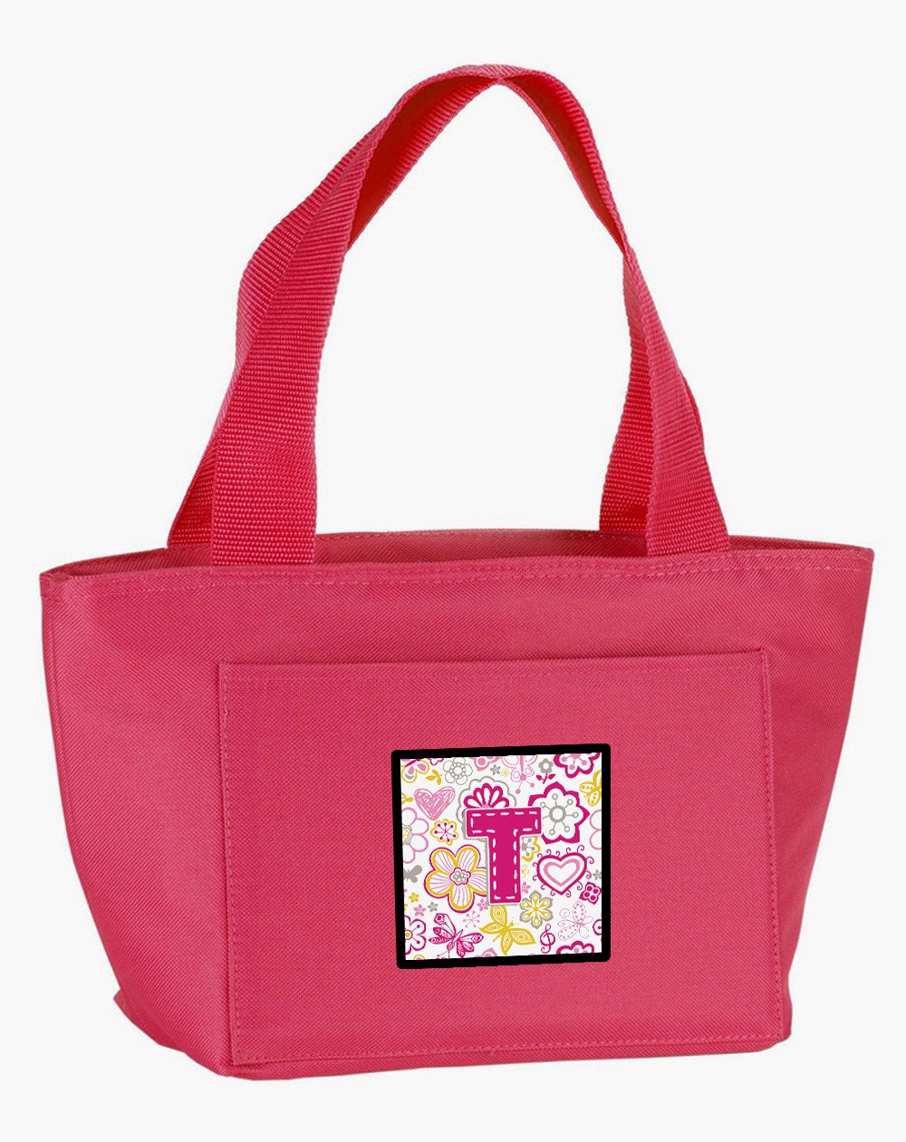 Letter T Flowers and Butterflies Pink Lunch Bag CJ2005-TPK-8808 by Caroline's Treasures