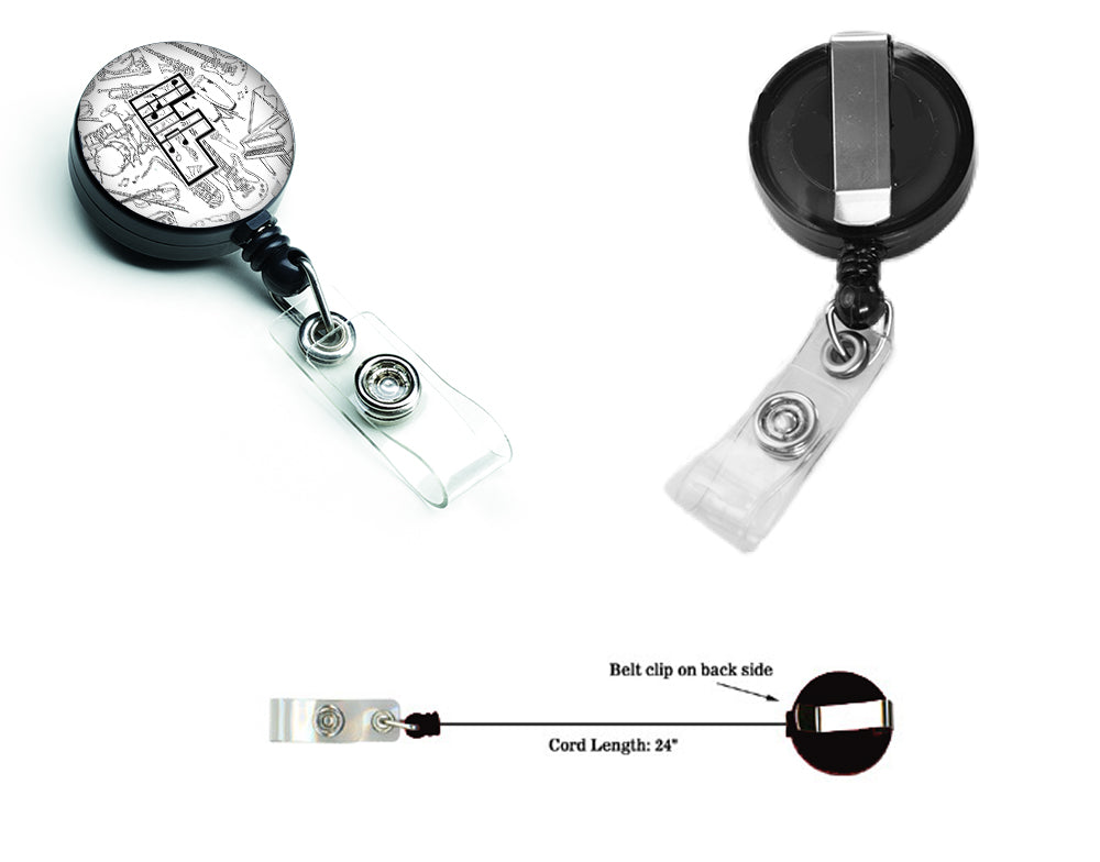 Letter F Musical Note Letters Retractable Badge Reel CJ2007-FBR