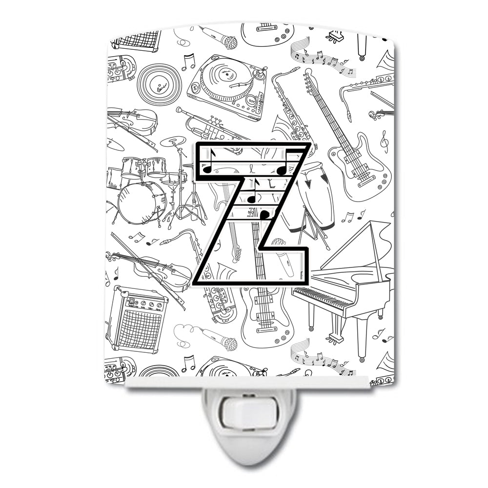 Letter Z Musical Note Letters Ceramic Night Light CJ2007-ZCNL - the-store.com