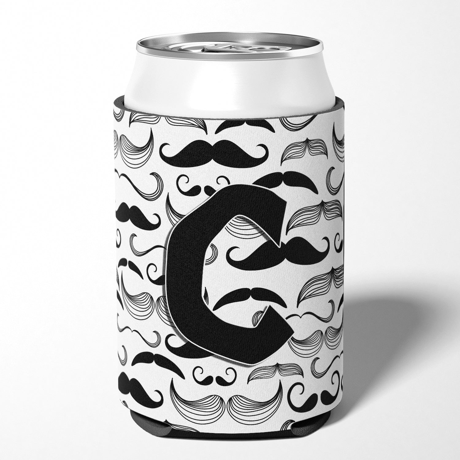 Letter C Moustache Initial Can or Bottle Hugger CJ2009-CCC.