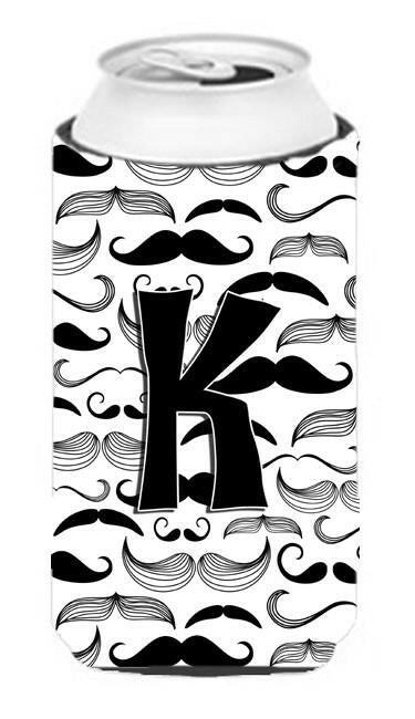 Letter K Moustache Initial Tall Boy Beverage Insulator Hugger CJ2009-KTBC by Caroline's Treasures
