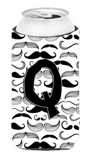 Letter Q Moustache Initial Tall Boy Beverage Insulator Hugger CJ2009-QTBC by Caroline's Treasures