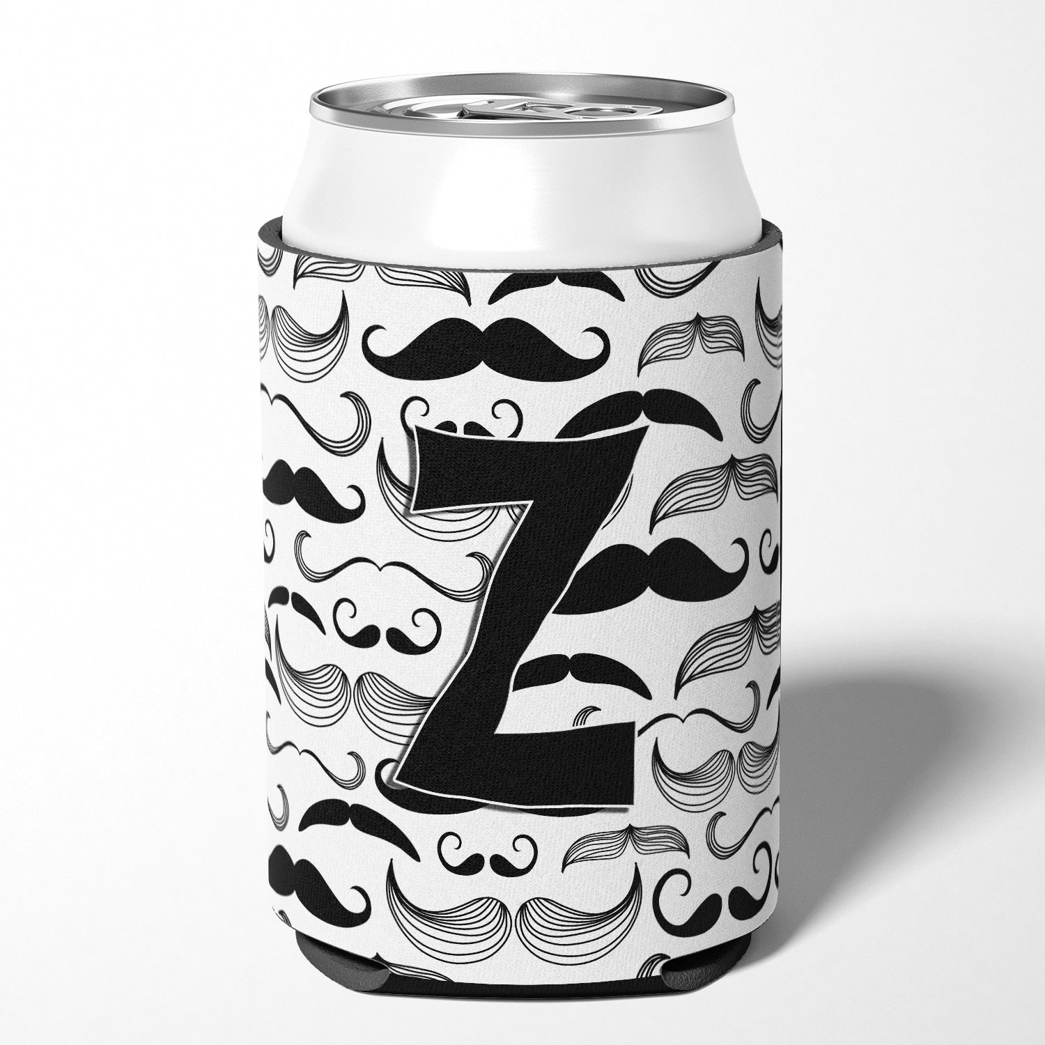 Letter Z Moustache Initial Can or Bottle Hugger CJ2009-ZCC.