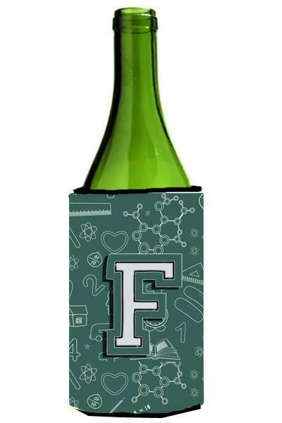 Letter F Back to School Initial Wine Bottle Beverage Insulator Hugger CJ2010-FLITERK by Caroline's Treasures