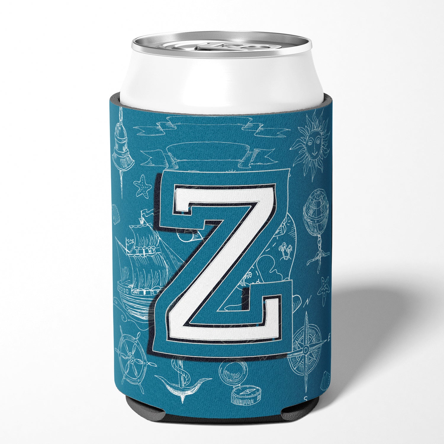 Letter Z Sea Doodles Initial Alphabet Can or Bottle Hugger CJ2014-ZCC.