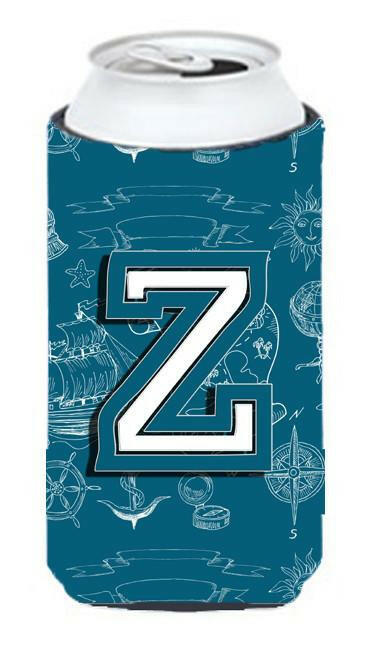 Letter Z Sea Doodles Initial Alphabet Tall Boy Beverage Insulator Hugger CJ2014-ZTBC by Caroline's Treasures
