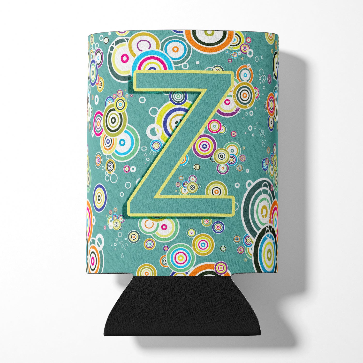 Letter Z Circle Circle Teal Initial Alphabet Can or Bottle Hugger CJ2015-ZCC.