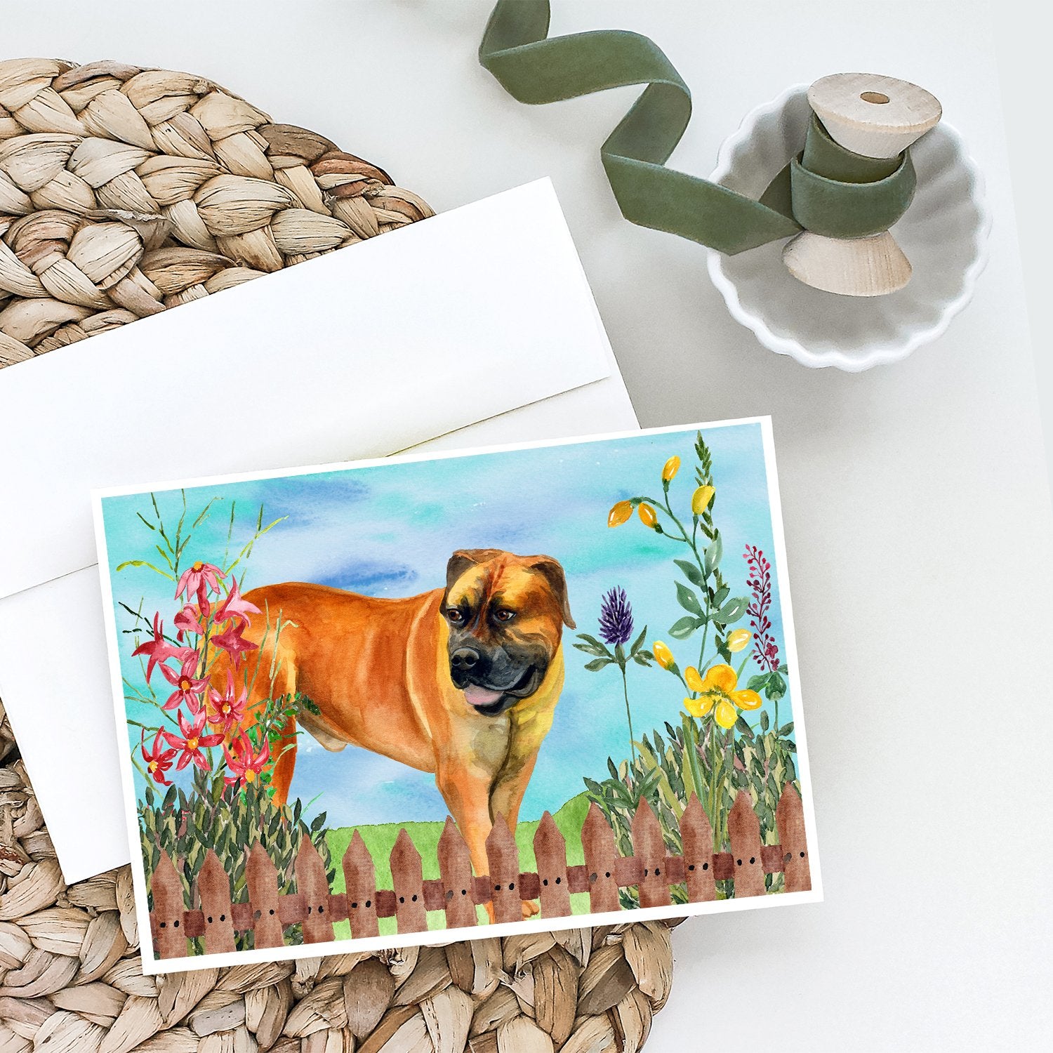 Boerboel Mastiff Spring Greeting Cards and Envelopes Pack of 8 - the-store.com