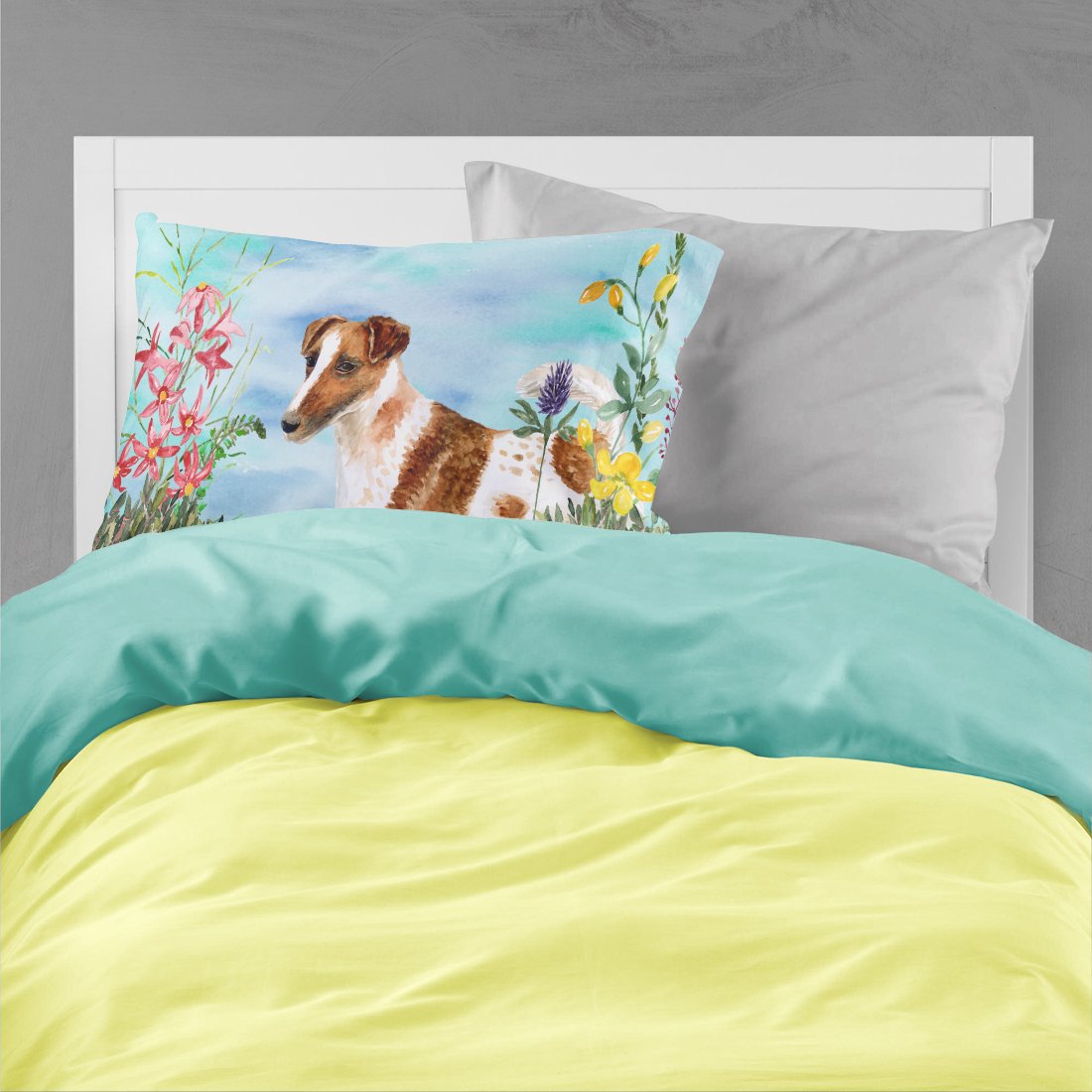 Smooth Fox Terrier Spring Fabric Standard Pillowcase CK1209PILLOWCASE by Caroline's Treasures