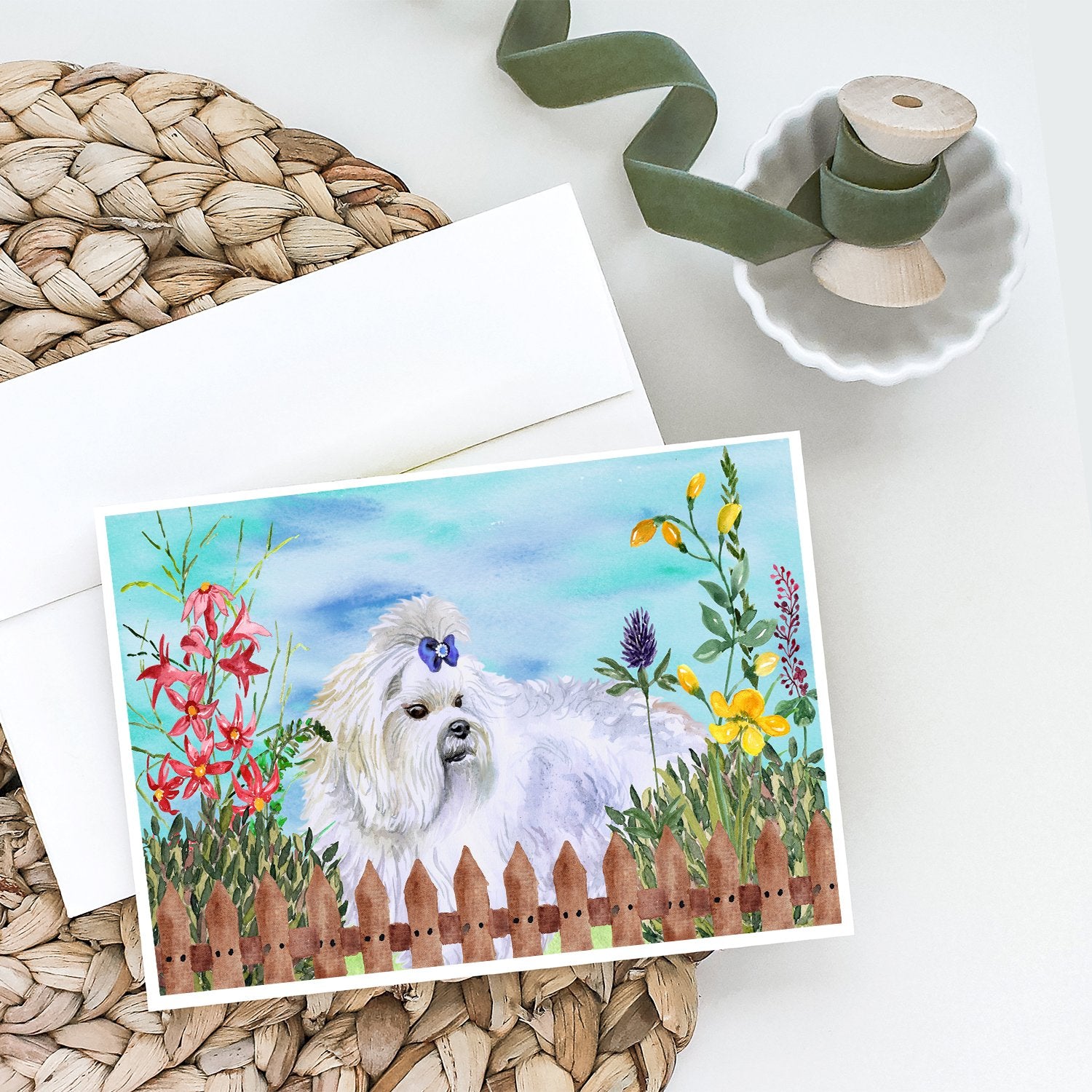 Buy this Maltese Spring Greeting Cards and Envelopes Pack of 8